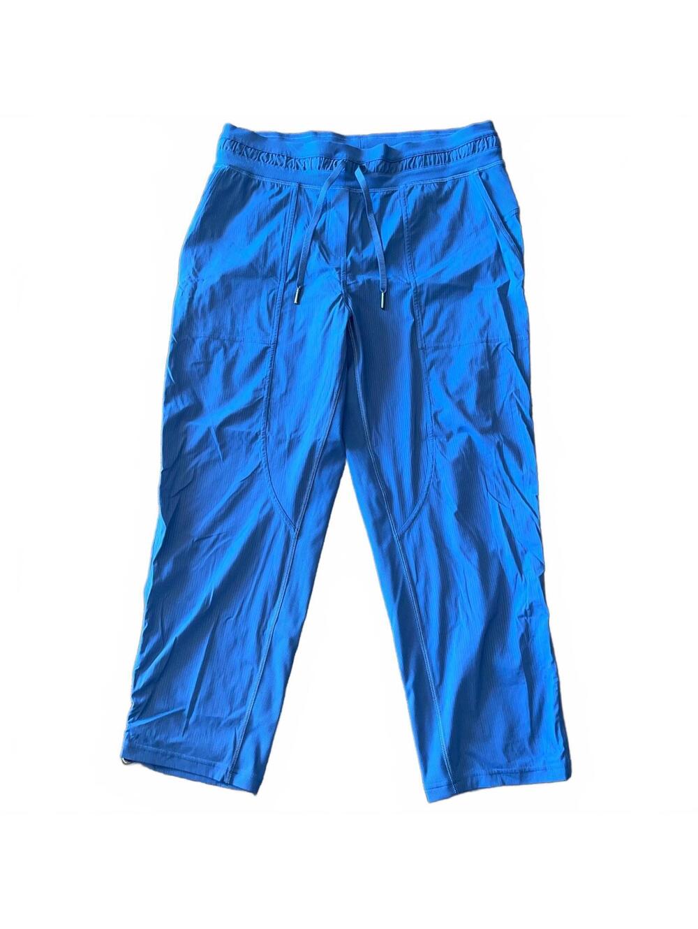 Lululemon Dance Sudio Mid-Rise Pants 10 Blue Drawstring Cropped Athletic